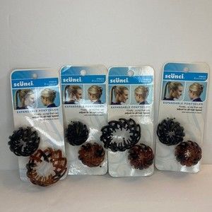 Scunci Expandable Adjustable Ponytailer Bun Clip Brown Black